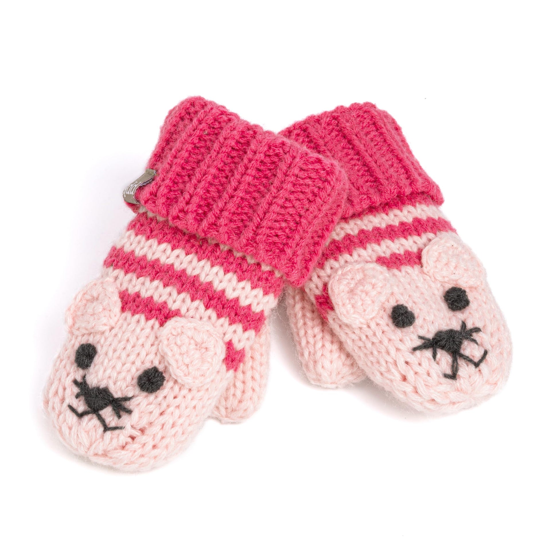 Heart Design Winter Hat Set with Cute Animal Mittens for Girls 1-6 Years, Fleece-Lined for Comfort