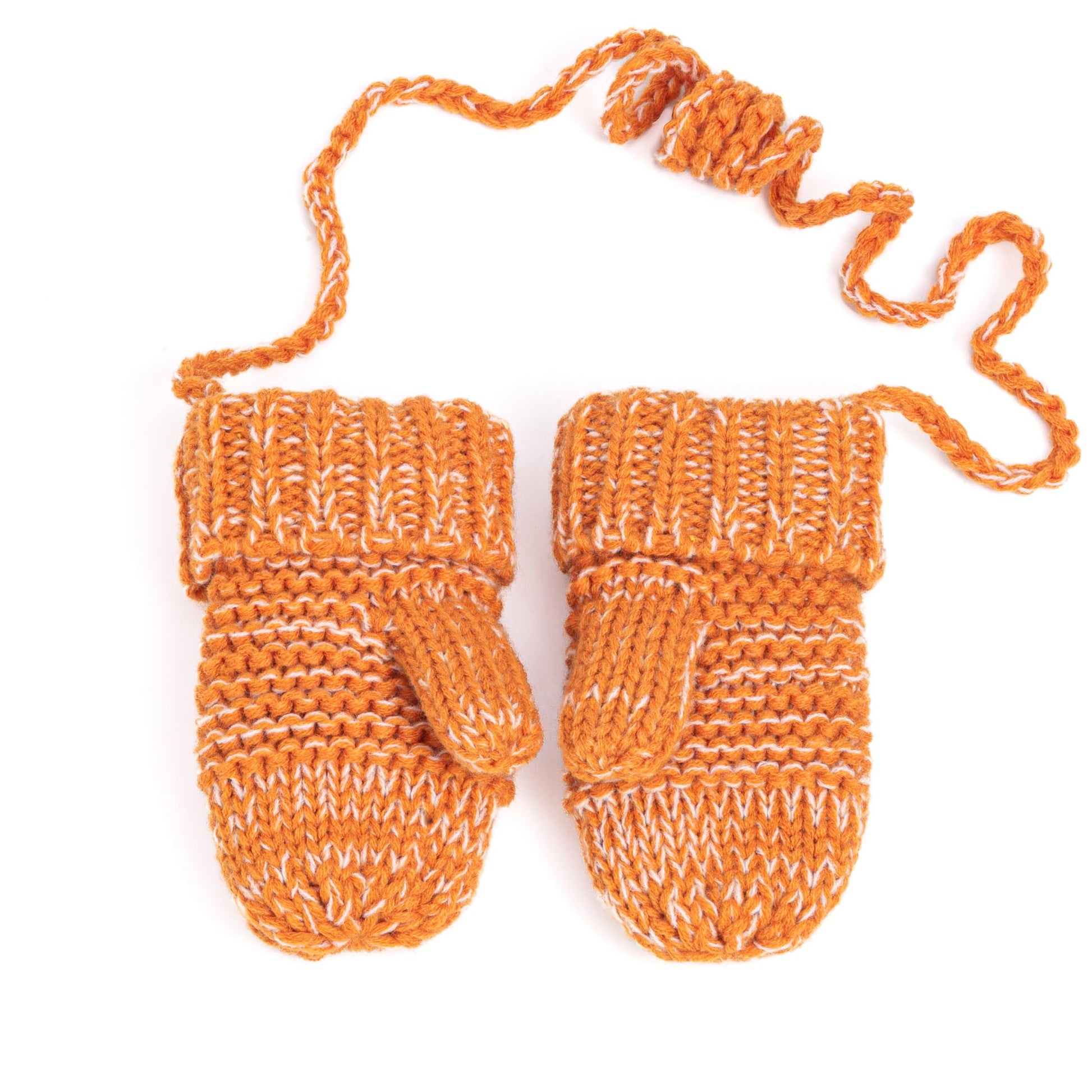 Knit Baby Chick Mittens with Cord-For Kids, Toddler Girls Age 1-6 Years, Cute Design