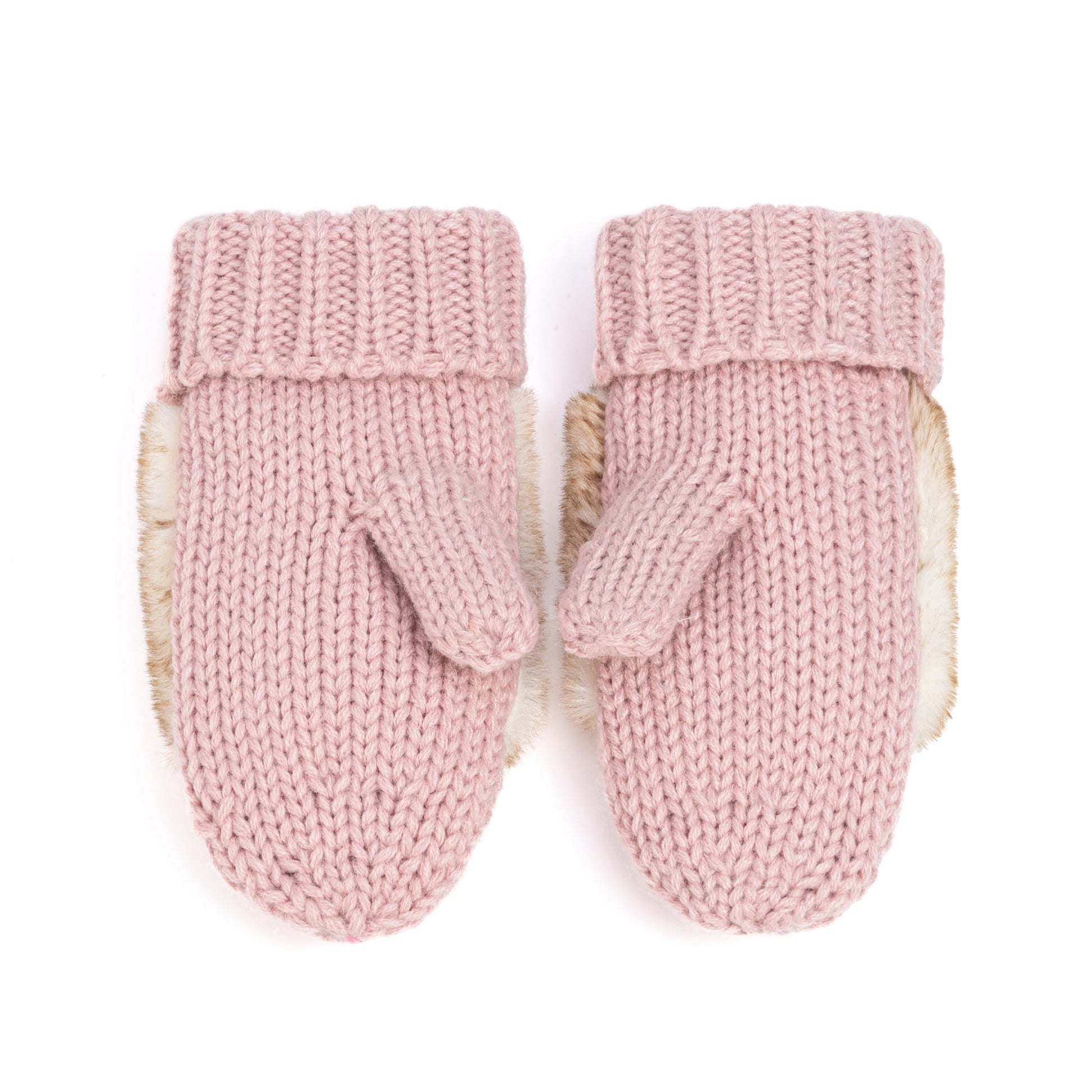 Warm Knit Winter Mittens for Girls Ages 3-12 Years, Fun Bunny Rabbit Design