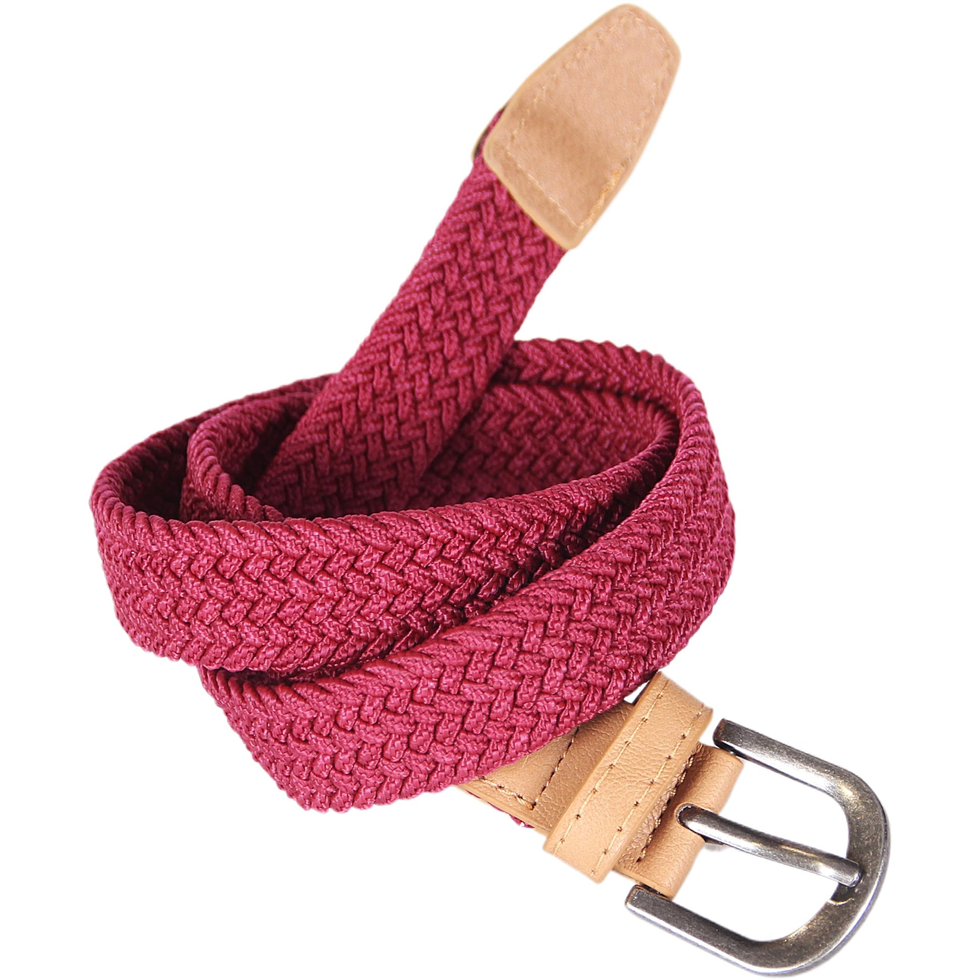 Boys Stretchy Cord Braided Leather Belt - Children's Age (4-7 Y) (8-14Y)