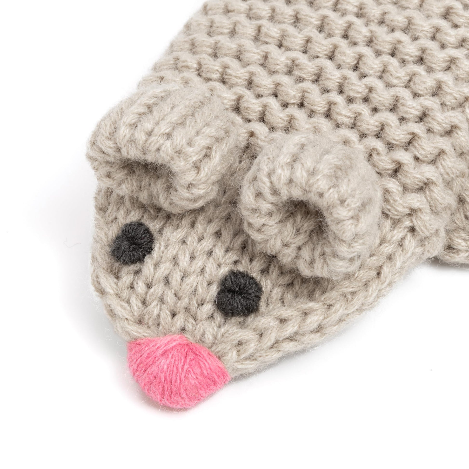 Mouse Face Knit Mittens with String for Kids 1-6 Years, Unisex