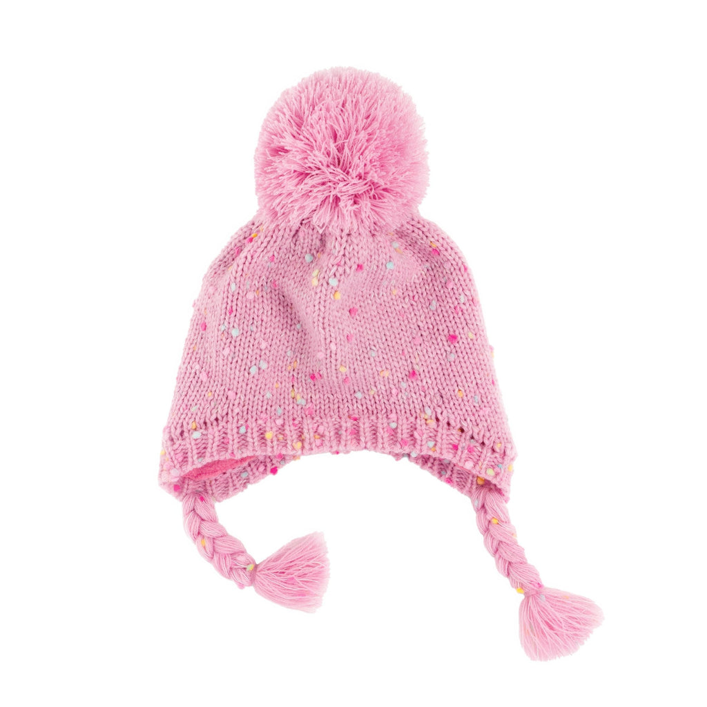 Girls Pink Winter Hat Set with Scarf