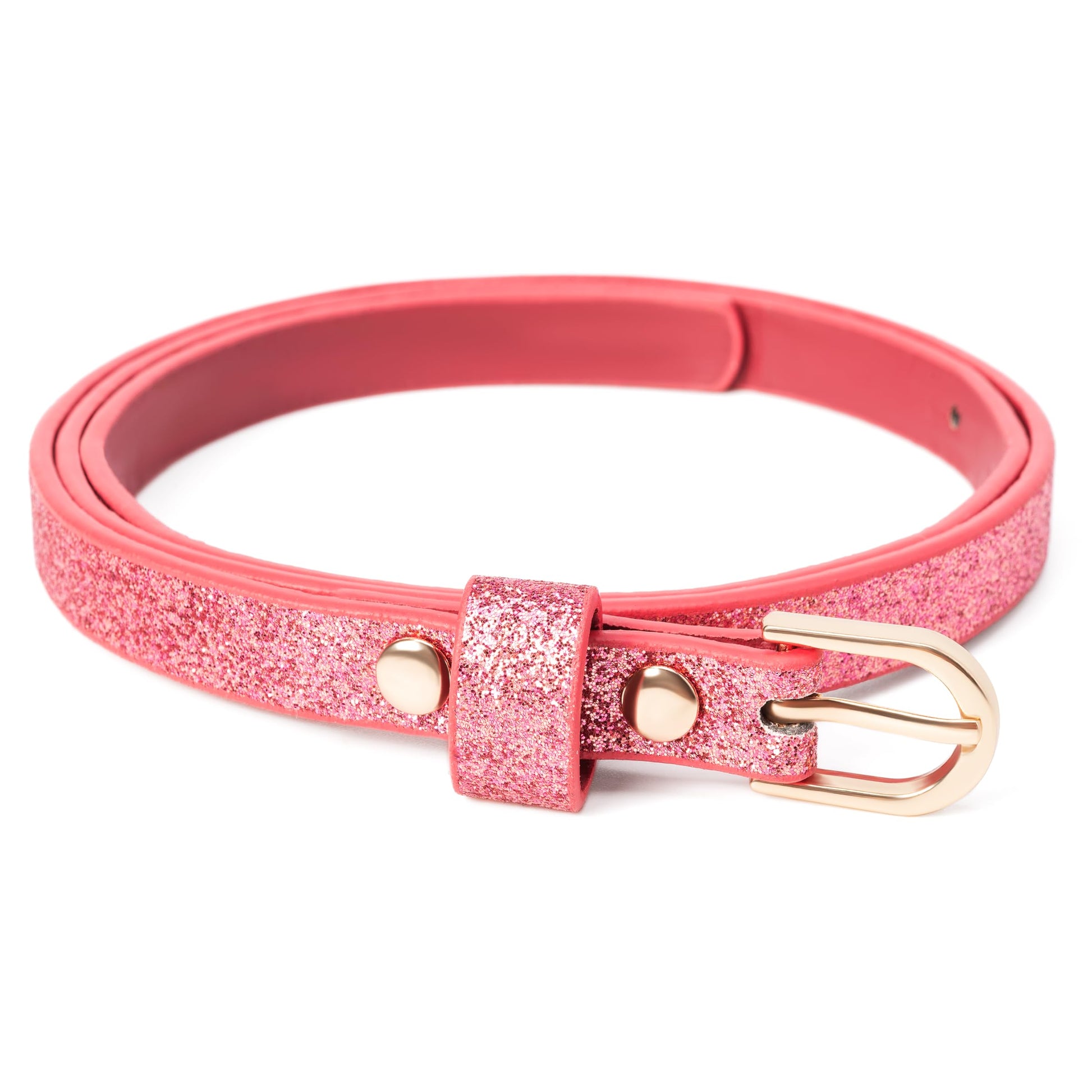 Ultra-Skinny Sparkly Glitter Belt for Girls 4 to 14