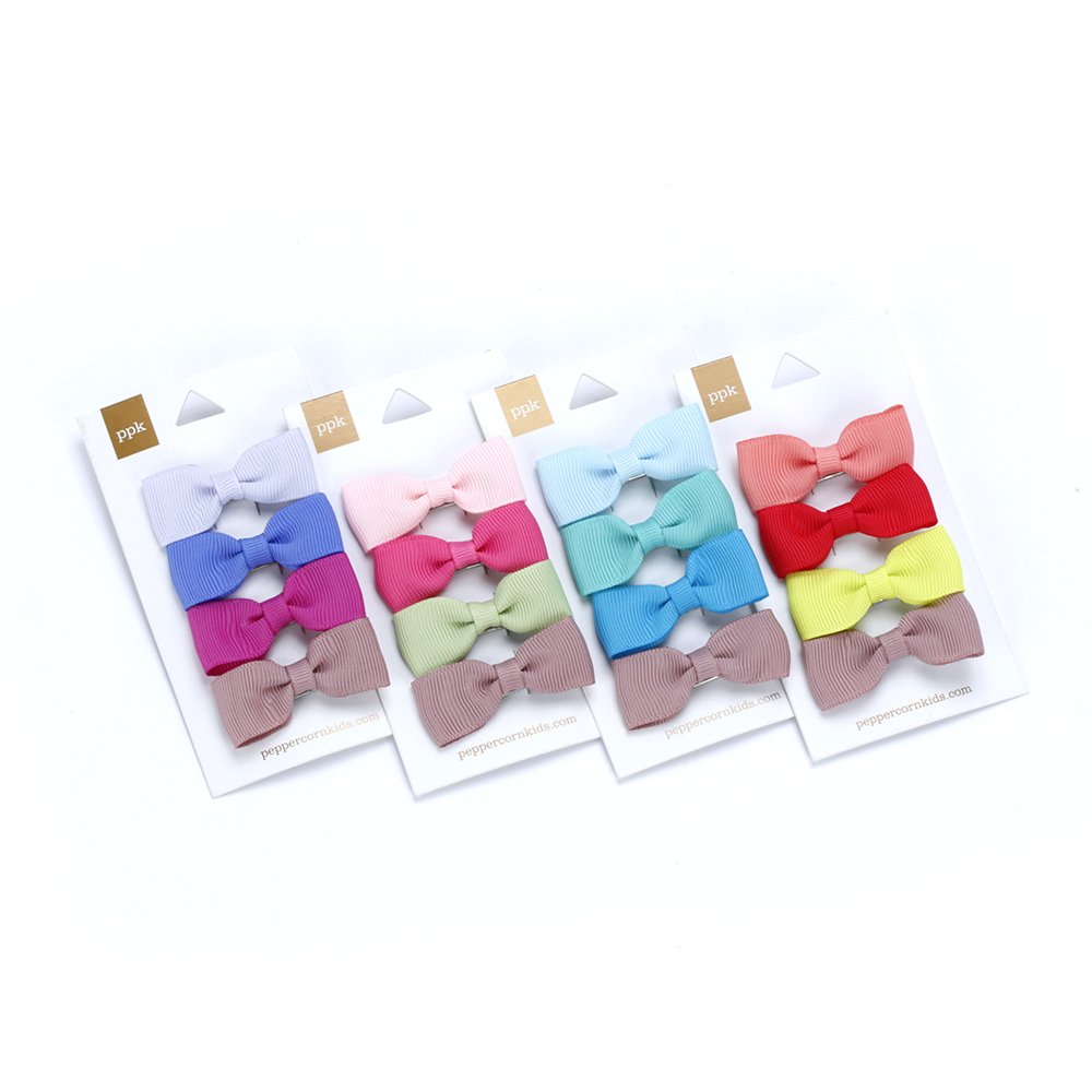 Girls Fun Mini Bows Hair Clips 4-pc card Gift Pack