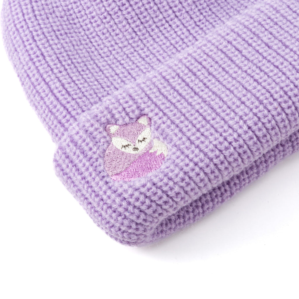 Girls Purple Beanie for Ages 3 to 10 Years, Premium Quality Winter Essential