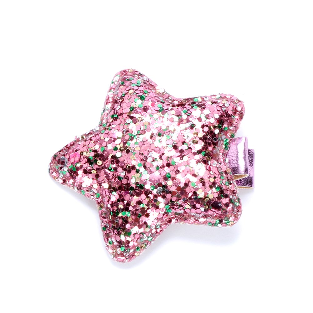 Kids Glitter Sparkle Star Hair Clip - Festive Dress-Up Clips for Girls 3+