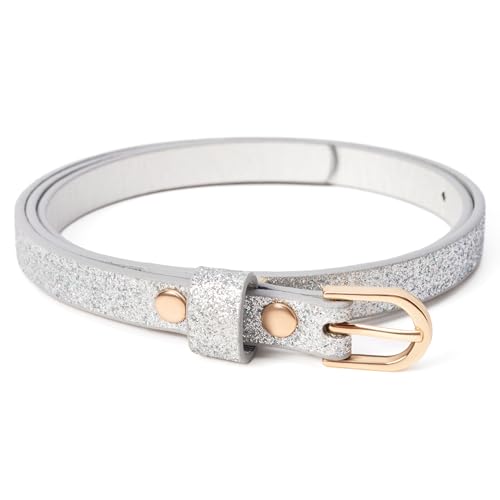 Ultra-Skinny Sparkly Glitter Belt for Girls 4 to 14