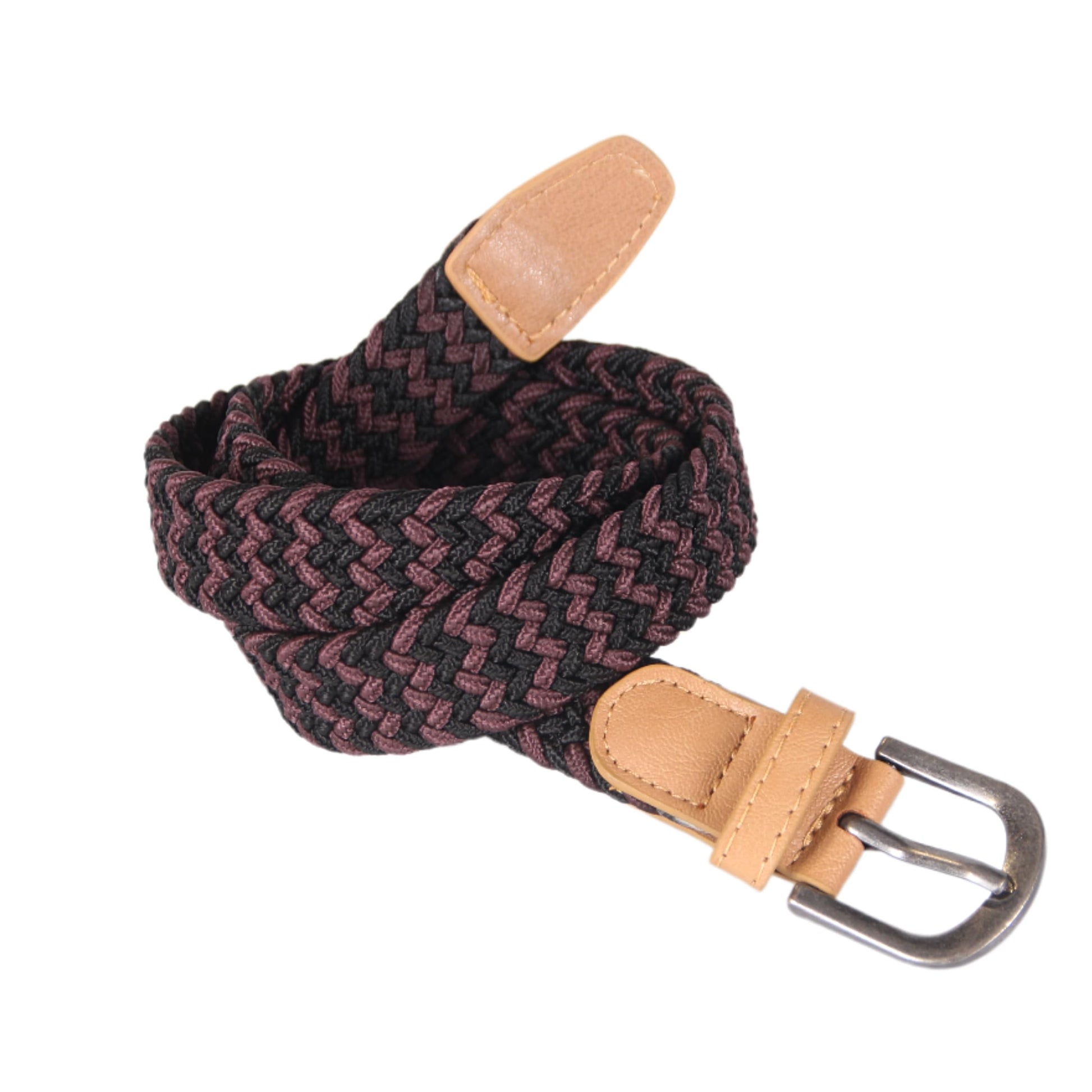 Boys Stretchy Cord Braided Leather Belt - Children's Age (4-7 Y) (8-14Y)