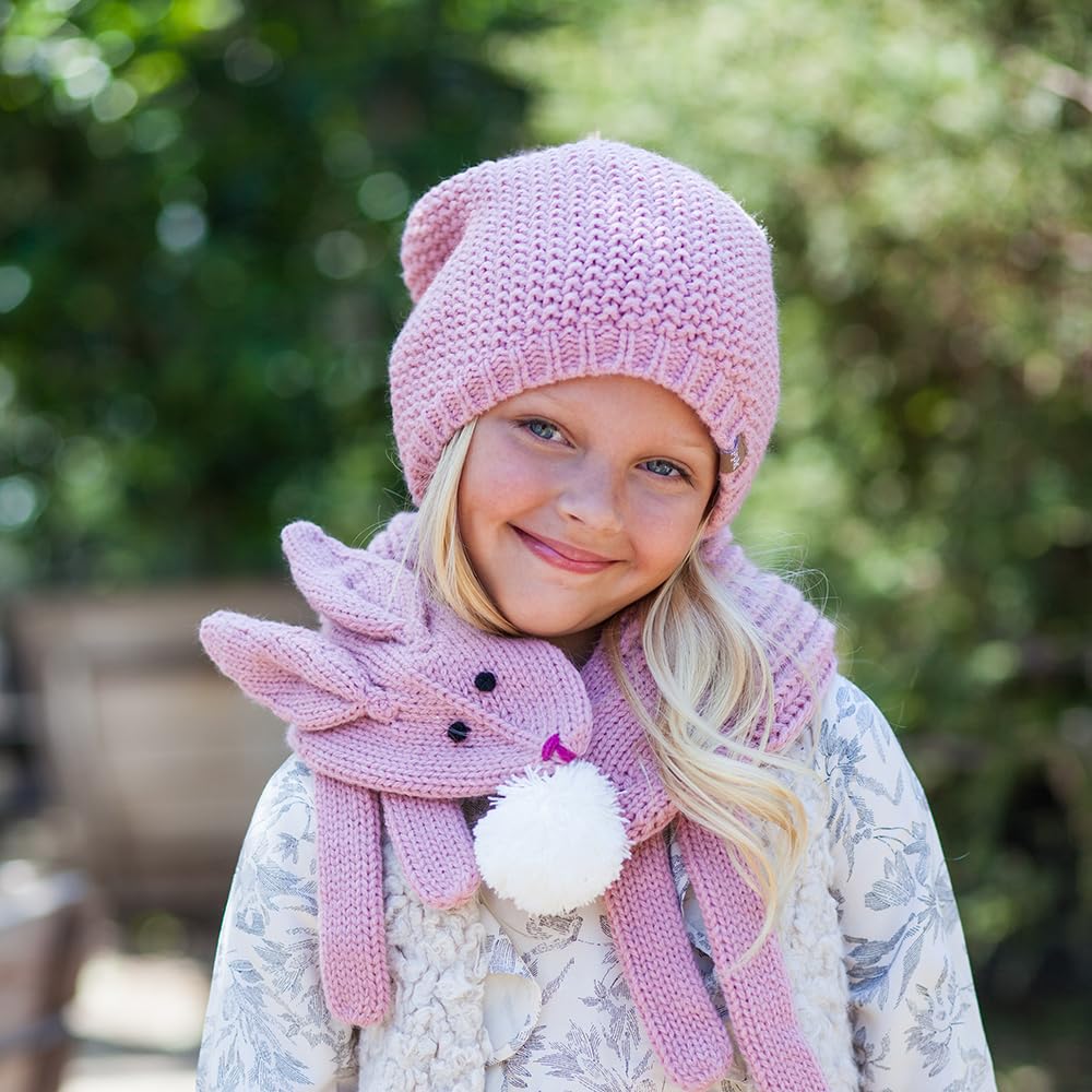 Kids Soft Knit Bunny Scarf- (Children Age 4/5-12Yr)