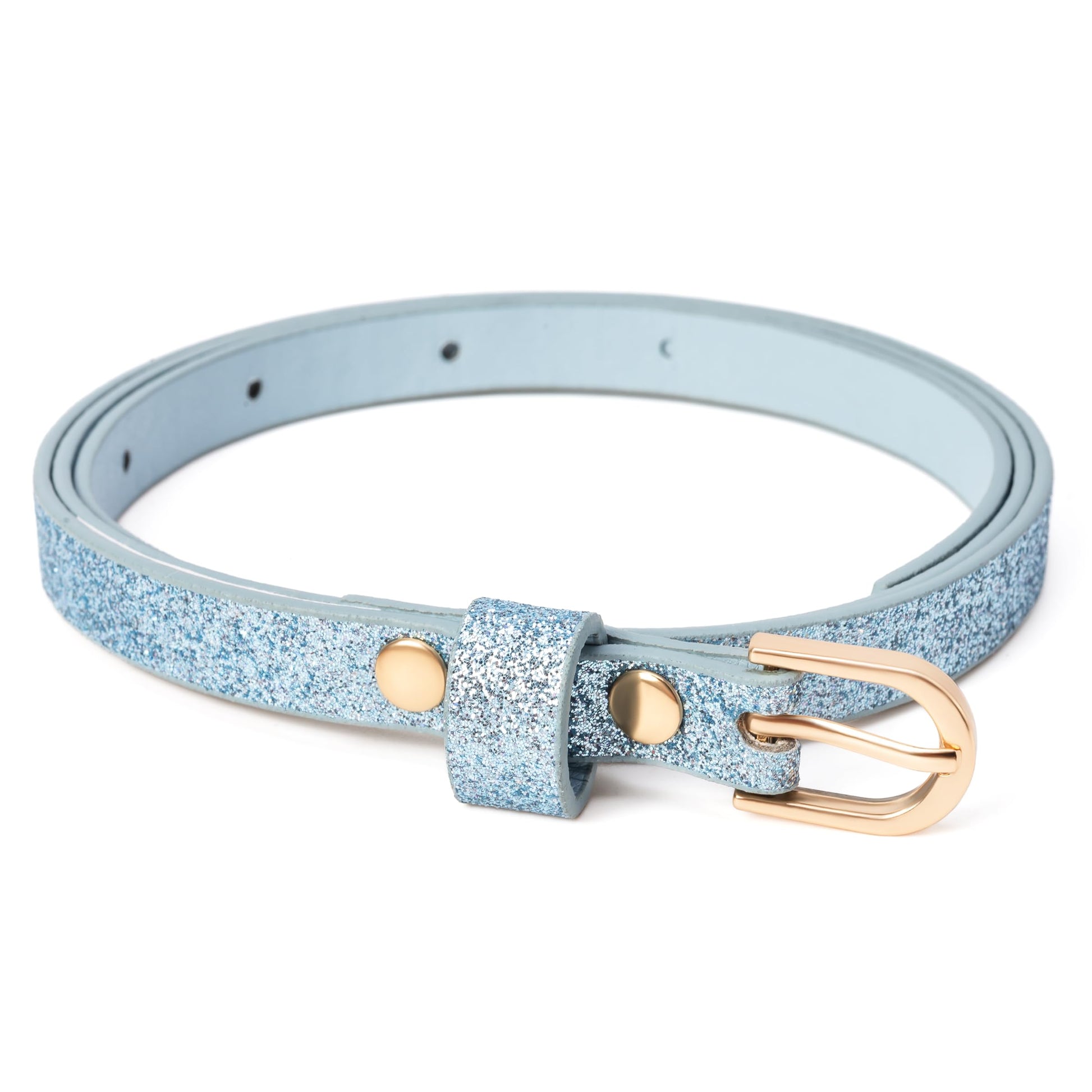 Ultra-Skinny Sparkly Glitter Belt for Girls 4 to 14