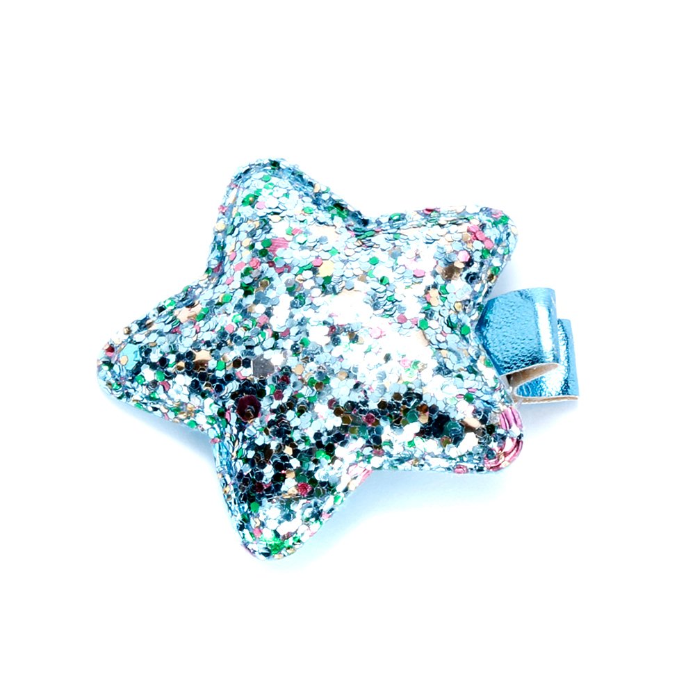 Kids Glitter Sparkle Star Hair Clip - Festive Dress-Up Clips for Girls 3+