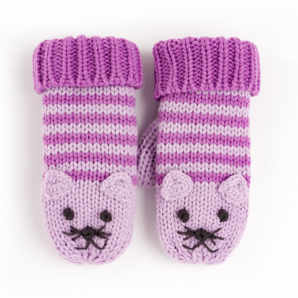 Girls Knit Earflap Hat and Mittens Set, Warm Cold-Weather Essential for Kids 1-12 Years