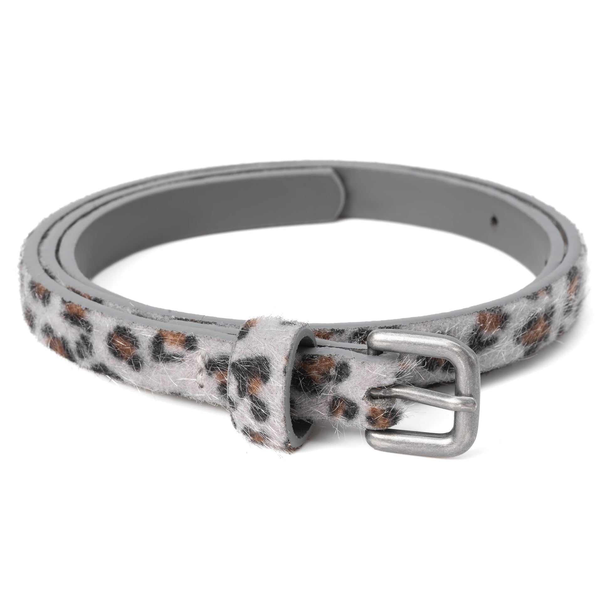 Kids Leopard Print Leather Belt, Stylish and Durable for Girls Age 4-14 Year Old