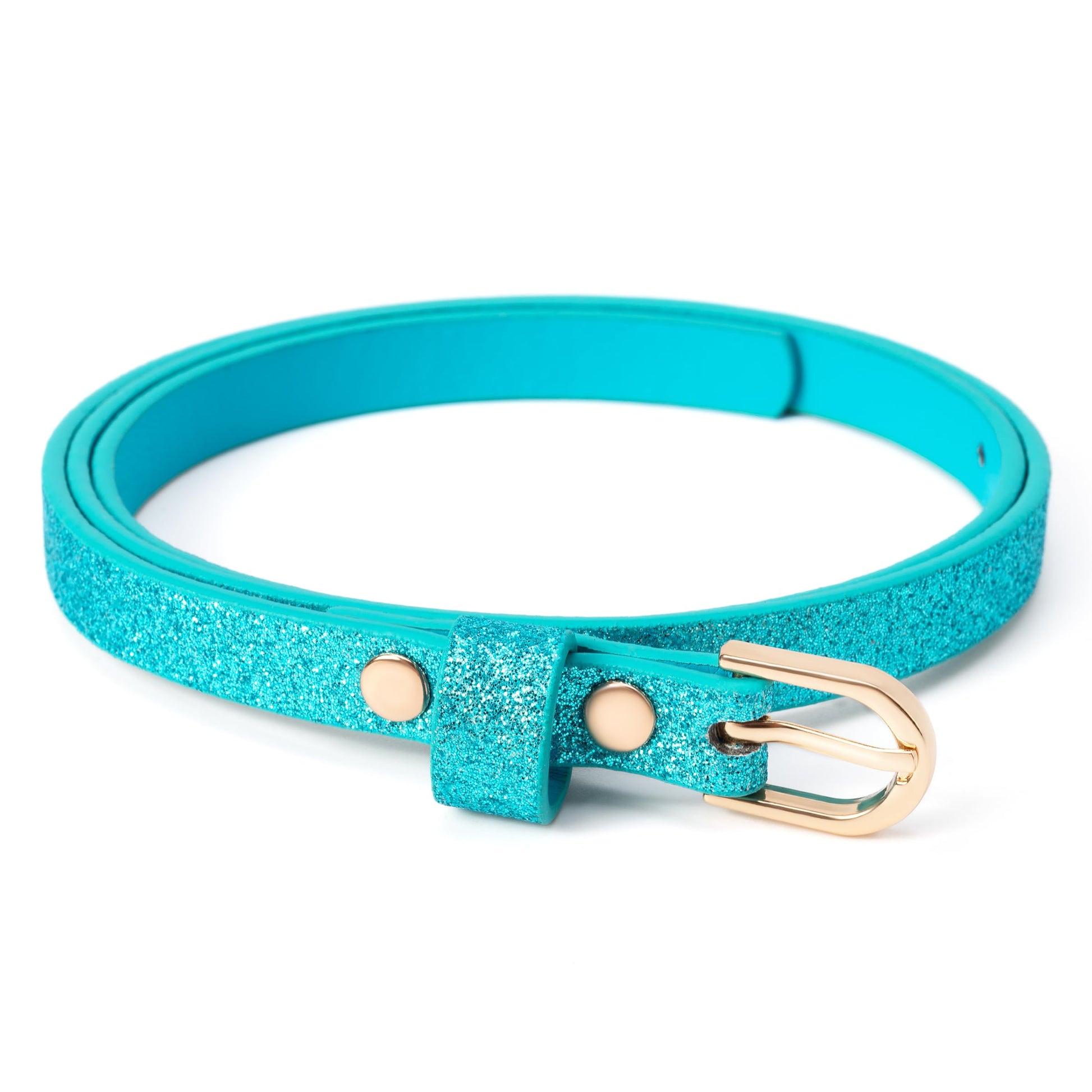 Ultra-Skinny Sparkly Glitter Belt for Girls 4 to 14