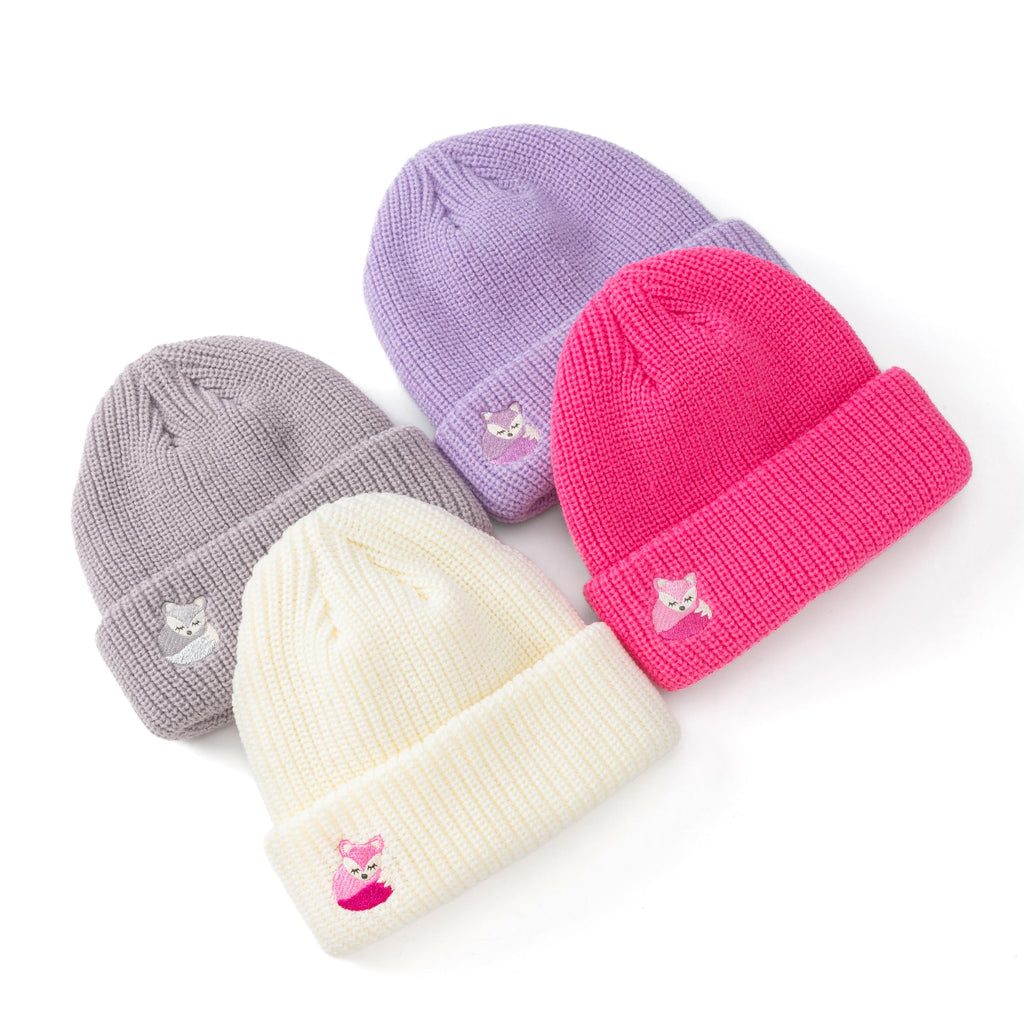 Girls Purple Beanie for Ages 3 to 10 Years, Premium Quality Winter Essential