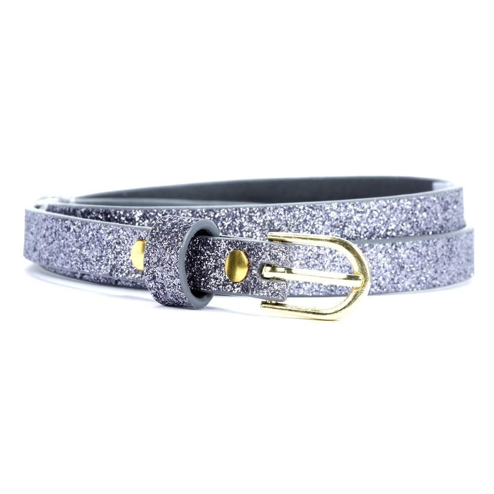 Ultra-Skinny Sparkly Glitter Belt for Girls 4 to 14