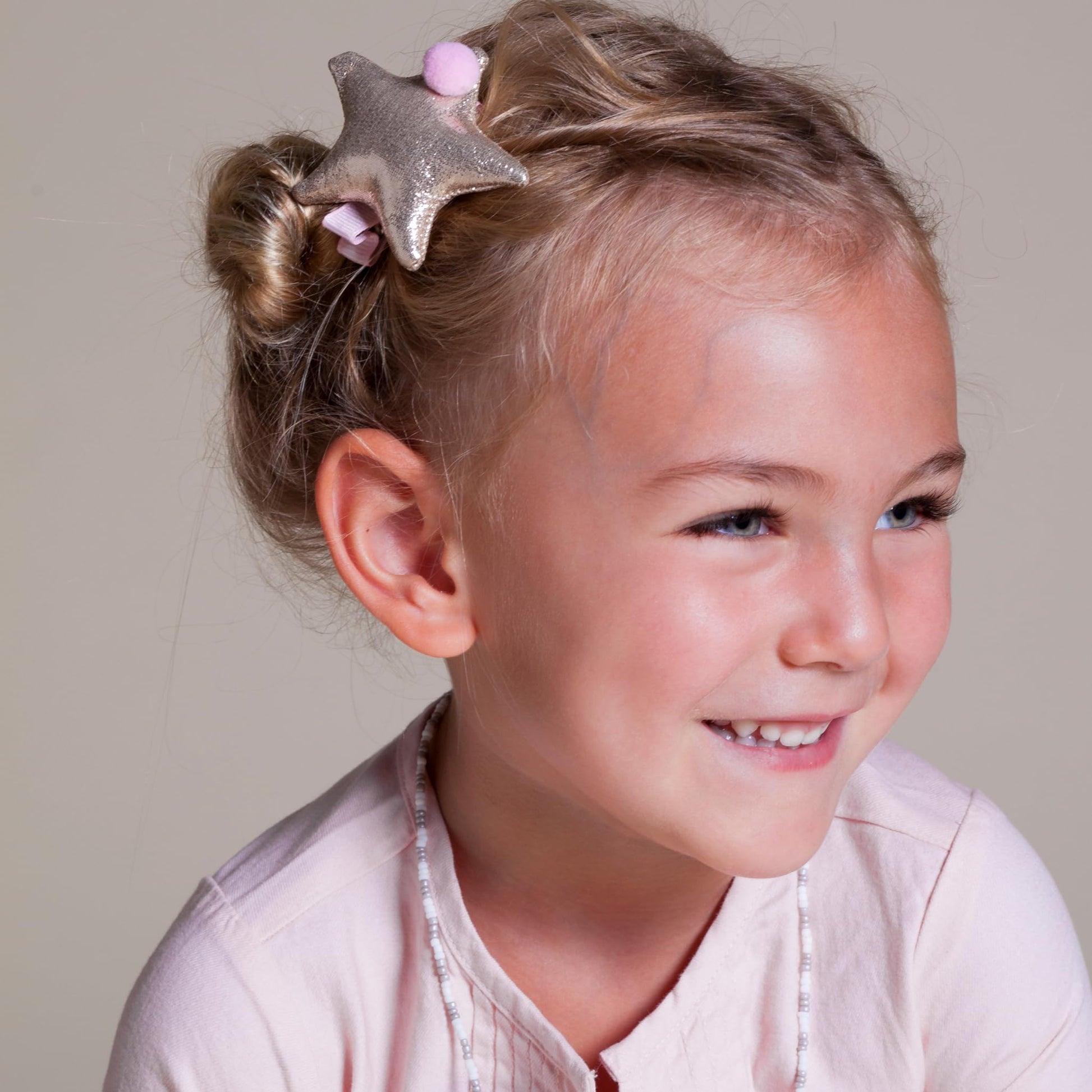 Girls Shiny Metallic Star Shaped Hair Clip - Kids All Ages