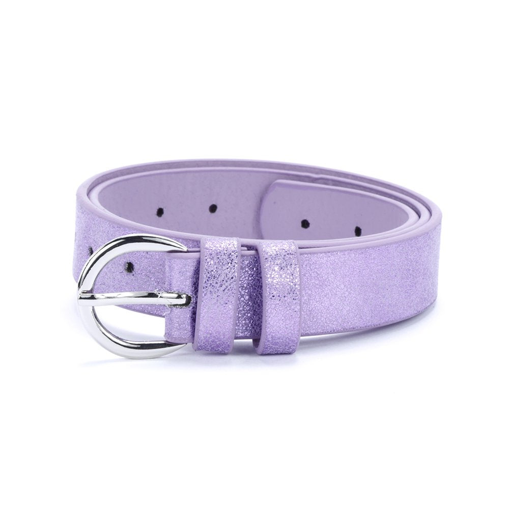 Girls Perforated Metallic Leather Belt (Ages 4 to 14) Stylish, Fun and Practical