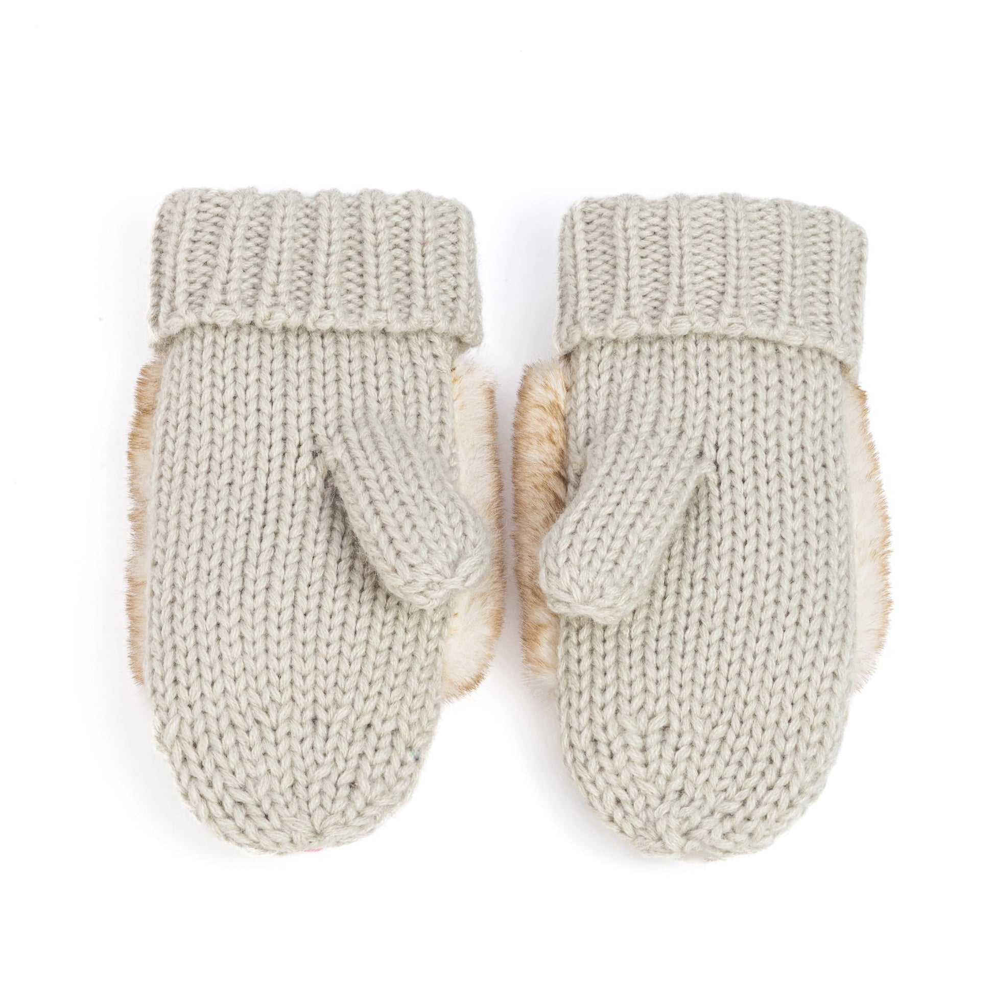 Warm Knit Winter Mittens for Girls Ages 3-12 Years, Fun Bunny Rabbit Design