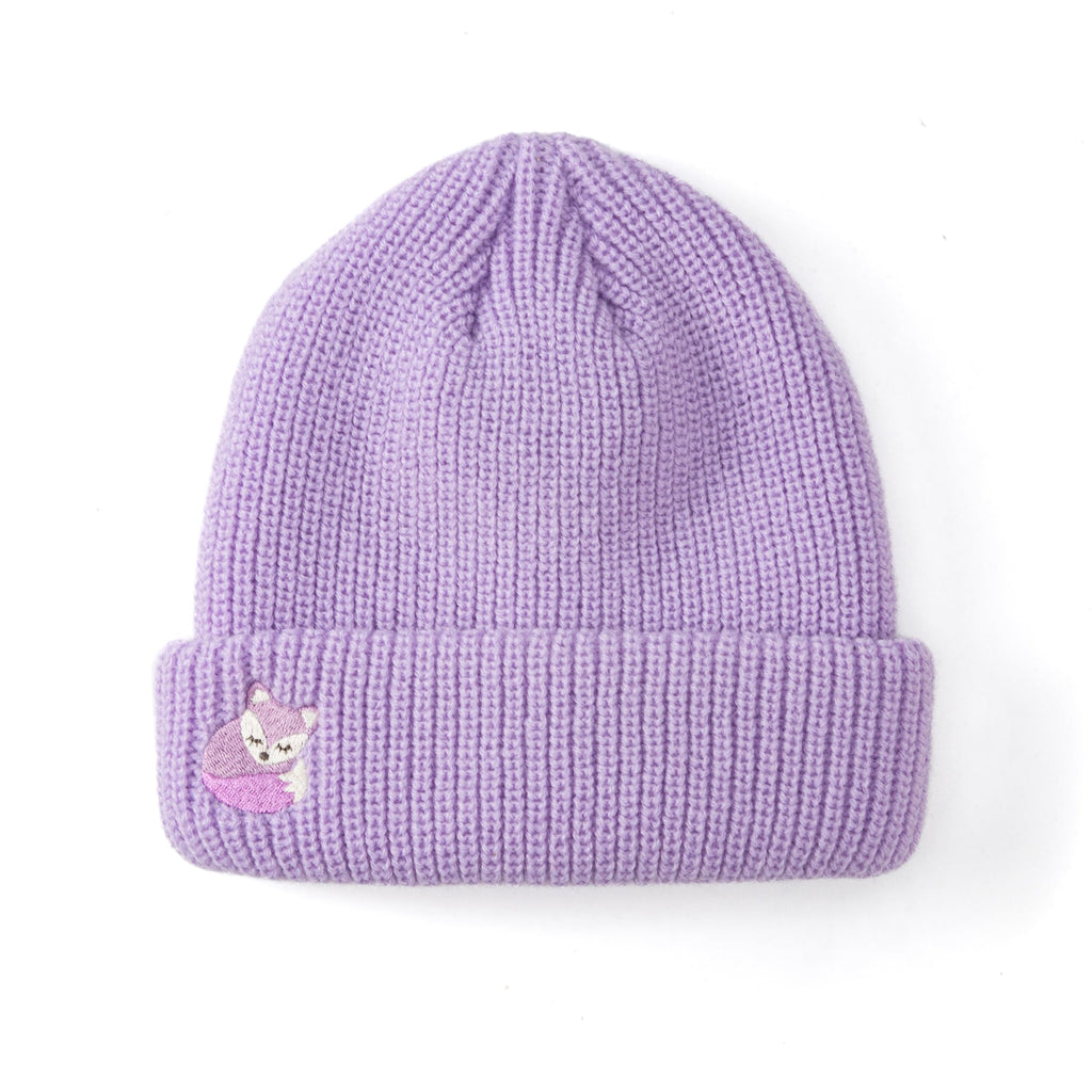 Girls Purple Beanie for Ages 3 to 10 Years, Premium Quality Winter Essential