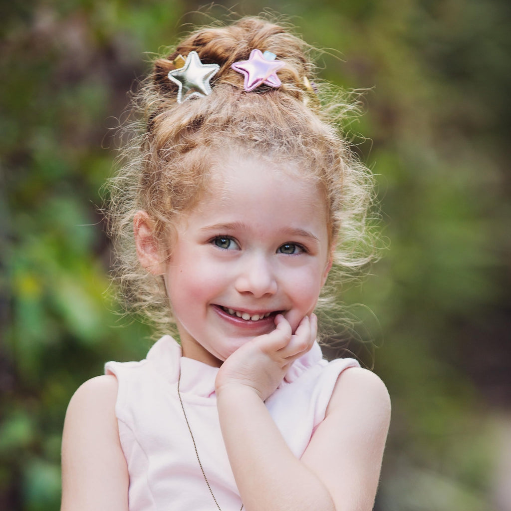 Kids Glitter Sparkle Star Hair Clip - Festive Dress-Up Clips for Girls 3+