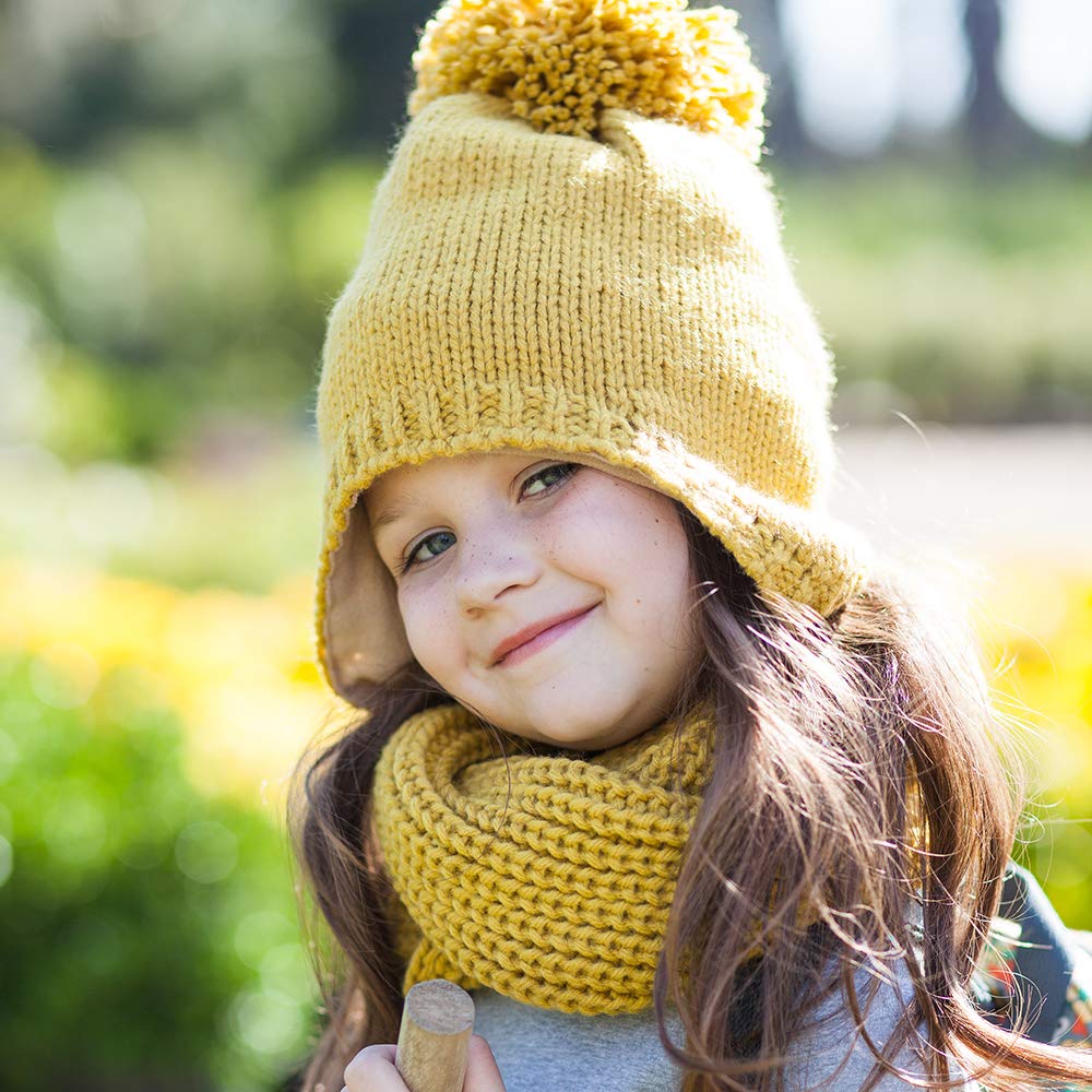 Kids Warm Winter Earflap Knitted Hat (Fleece Lined)