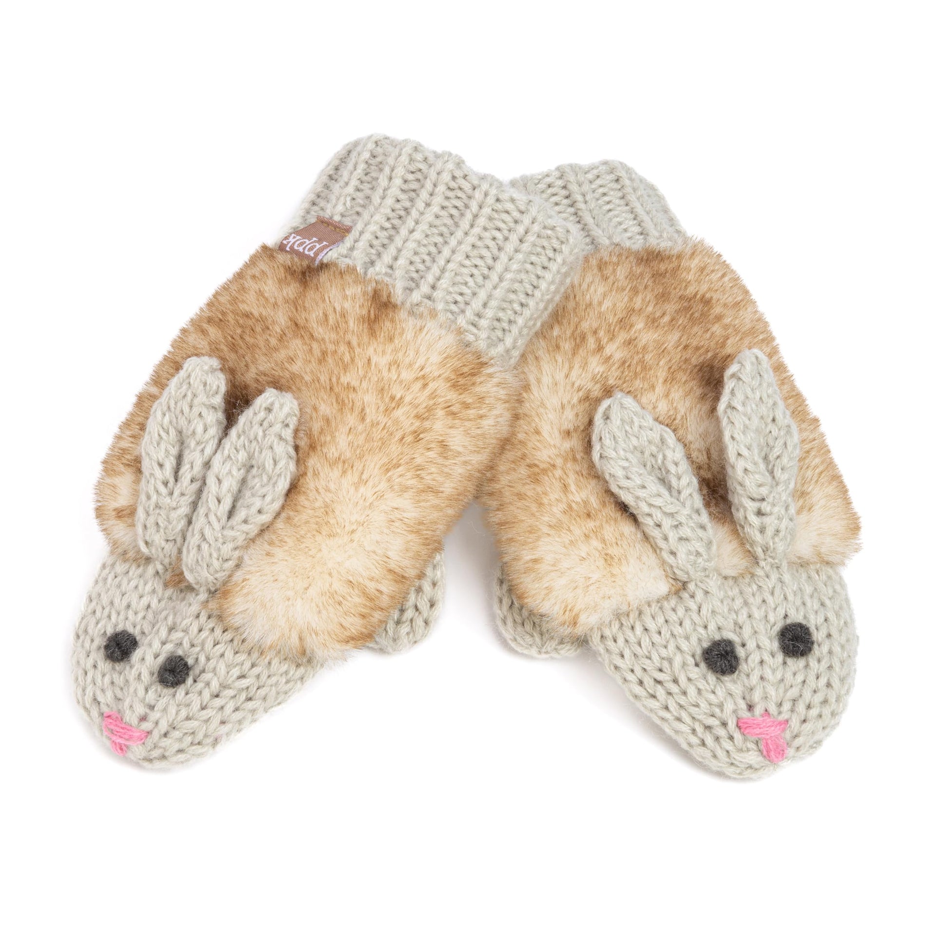 Warm Knit Winter Mittens for Girls Ages 3-12 Years, Fun Bunny Rabbit Design
