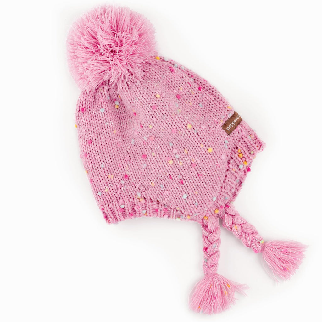 Girls Knit Earflap Hat and Mittens Set, Warm Cold-Weather Essential for Kids 1-12 Years