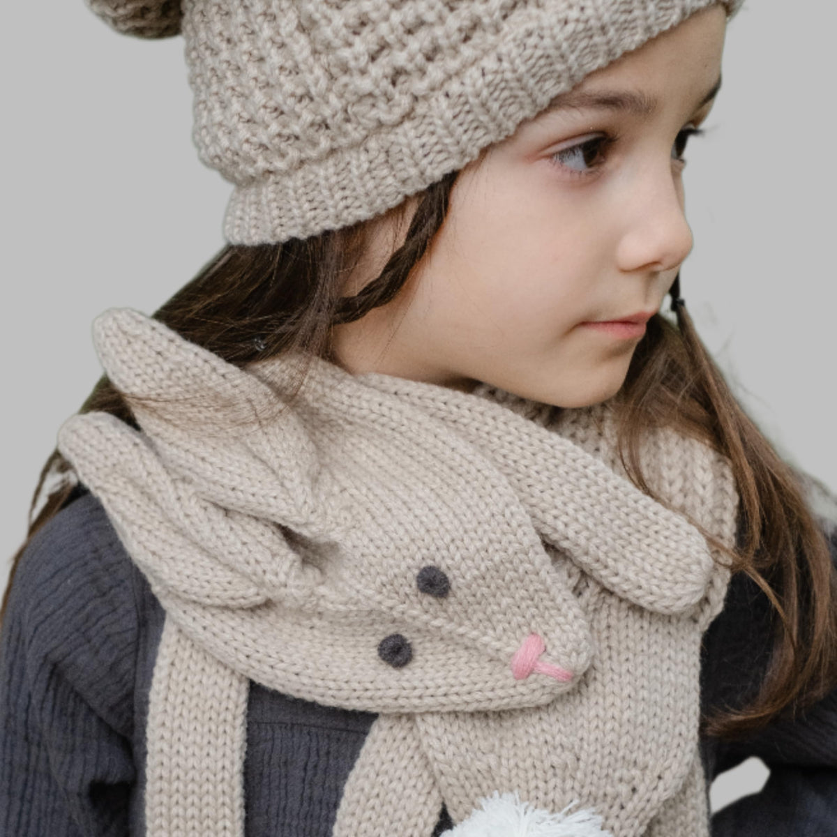 Bunny Rabbit Neck Scarf for Children 4/5-12Y, Premium Quality, Novelty Design