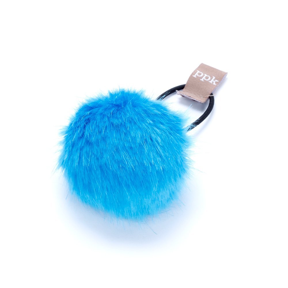 Girls Faux Fur Ball Ponytail Hair Tie - (Kids all ages)