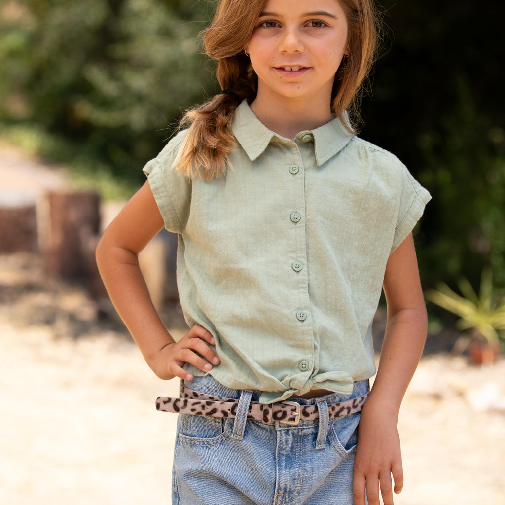 Girls' Leopard Print Faux Leather Belt – Fashion Belt for Kids, Youth, & Women