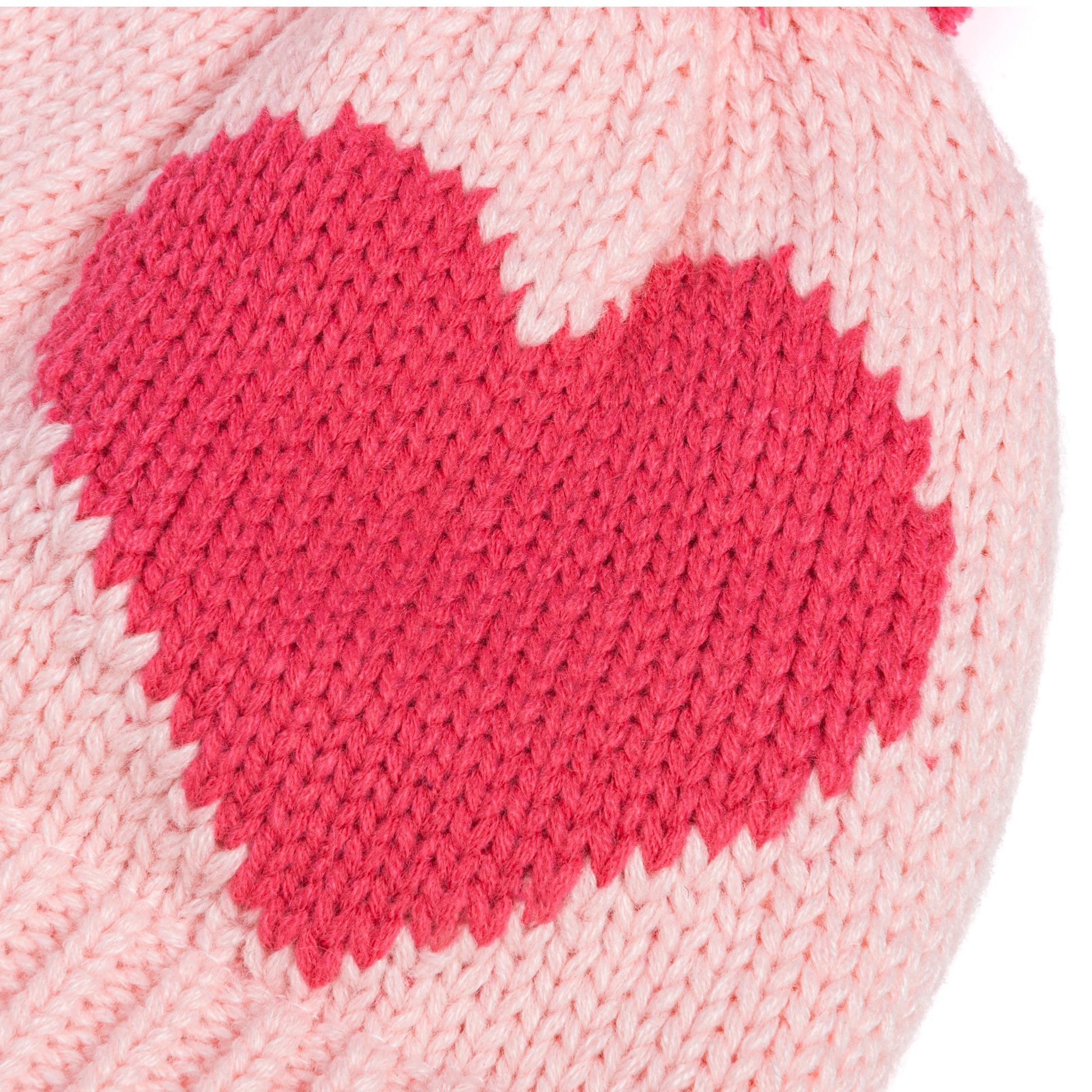 Knit Kids Fall Winter Hat with Heart Design for Girls 1-6 Years, Fleece-Lined for Cold Weather