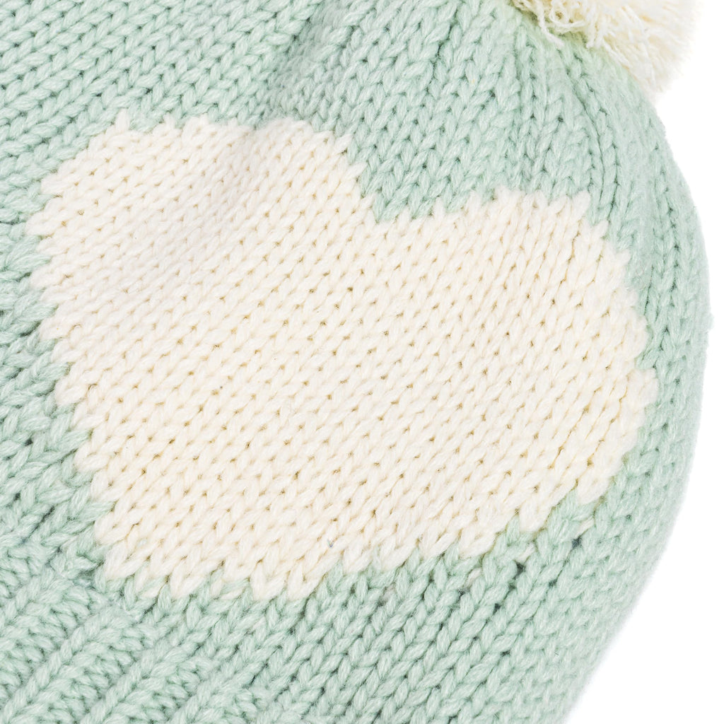 Knit Kids Fall Winter Hat with Heart Design for Girls 1-6 Years, Fleece-Lined for Cold Weather