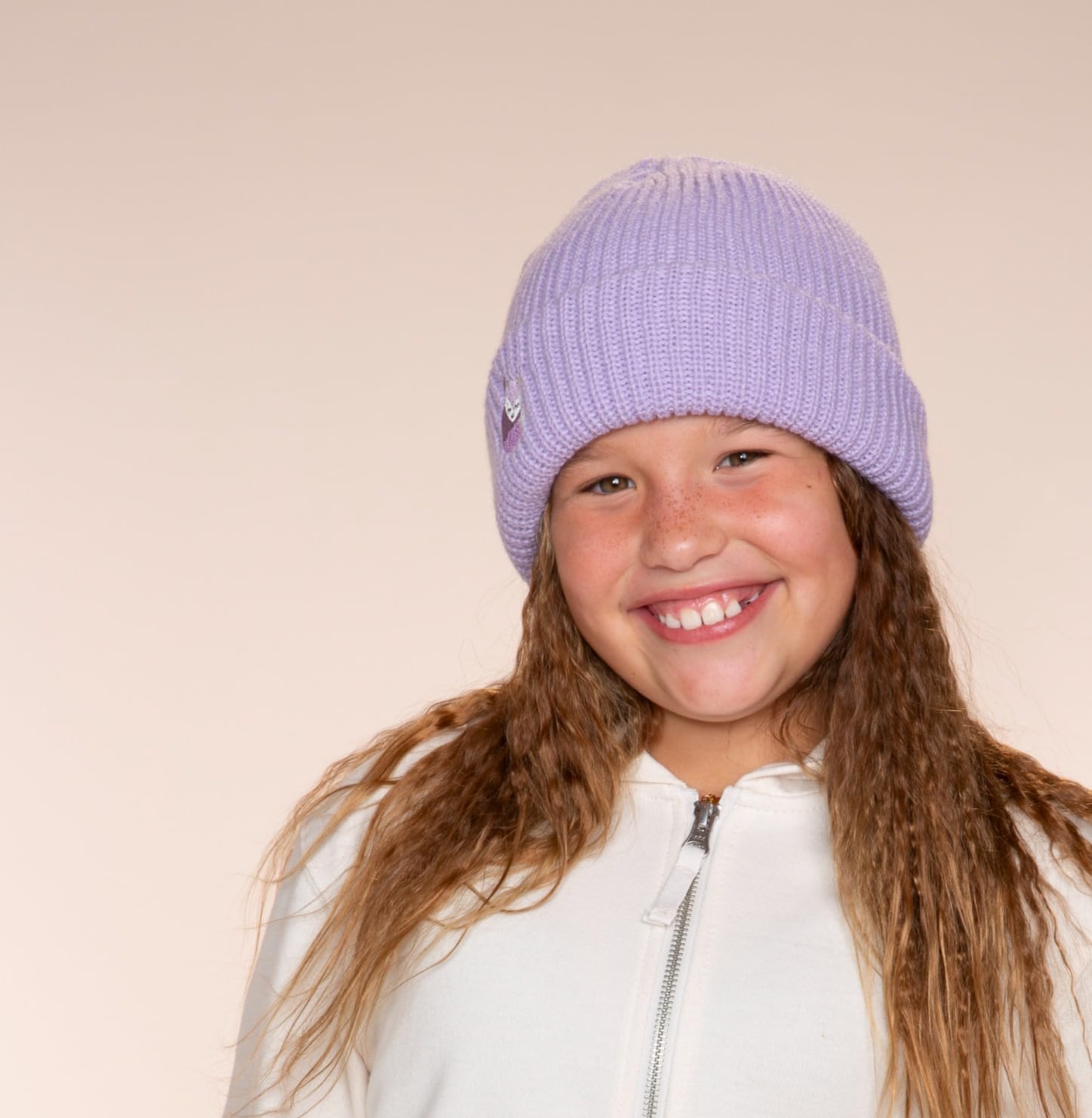 Girls Purple Beanie for Ages 3 to 10 Years, Premium Quality Winter Essential