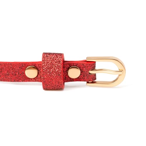 Ultra-Skinny Sparkly Glitter Belt for Girls 4 to 14