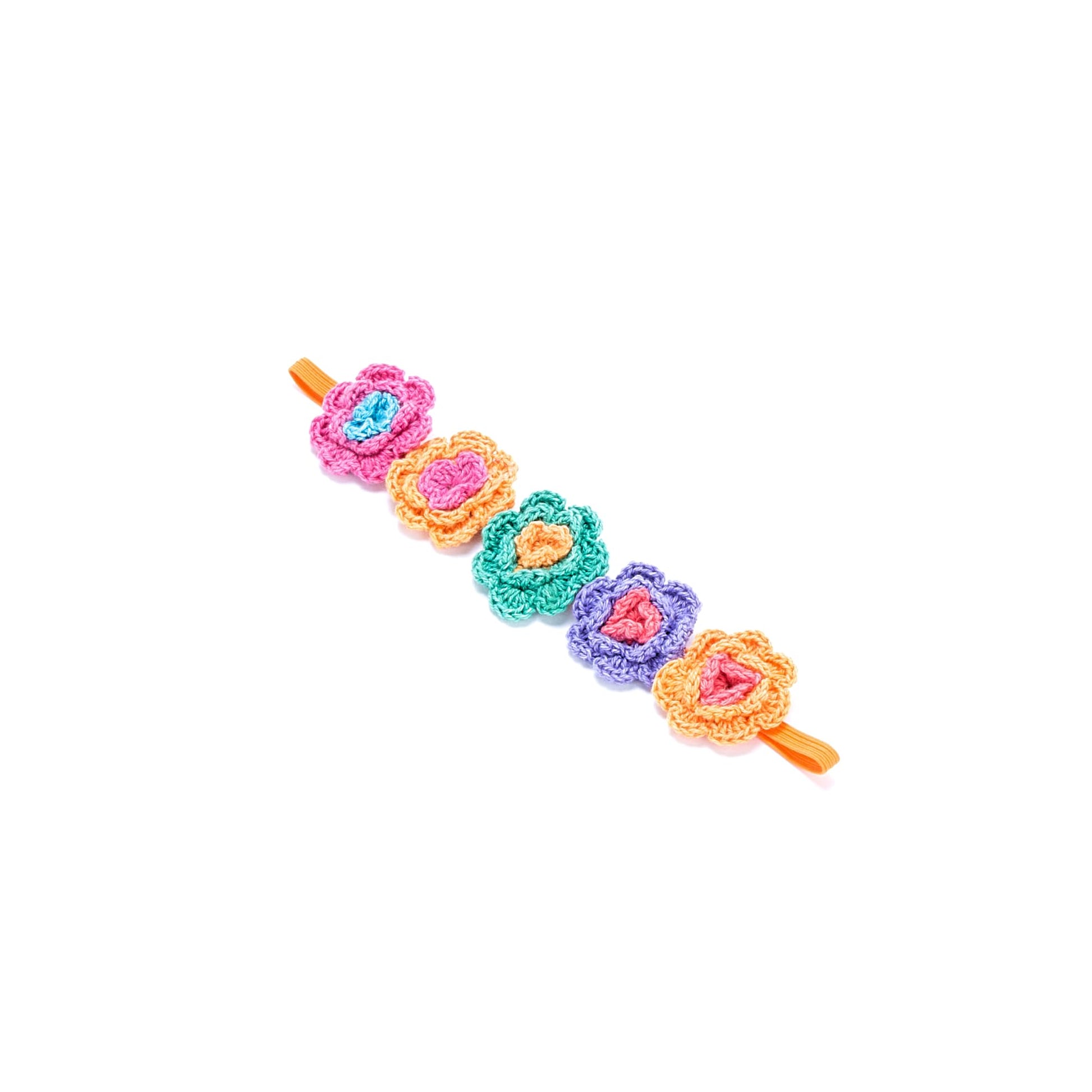 Peppercorn Kids Girls Flower Crown Headband (Age 3-8 Years) - Unique Design, Artisan Knit Hairband for Toddlers and Young Girls