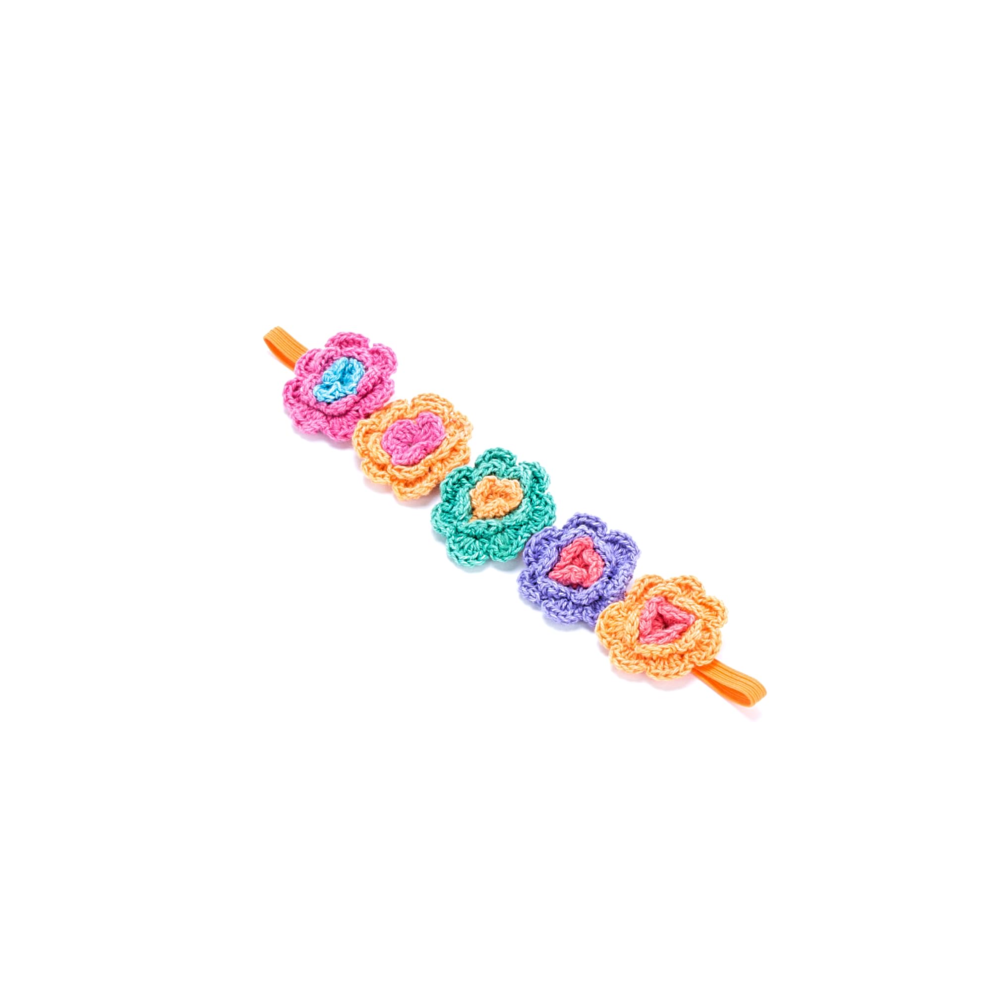 Peppercorn Kids Girls Flower Crown Headband (Age 3-8 Years) - Unique Design, Artisan Knit Hairband for Toddlers and Young Girls