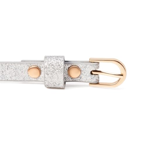 Ultra-Skinny Sparkly Glitter Belt for Girls 4 to 14