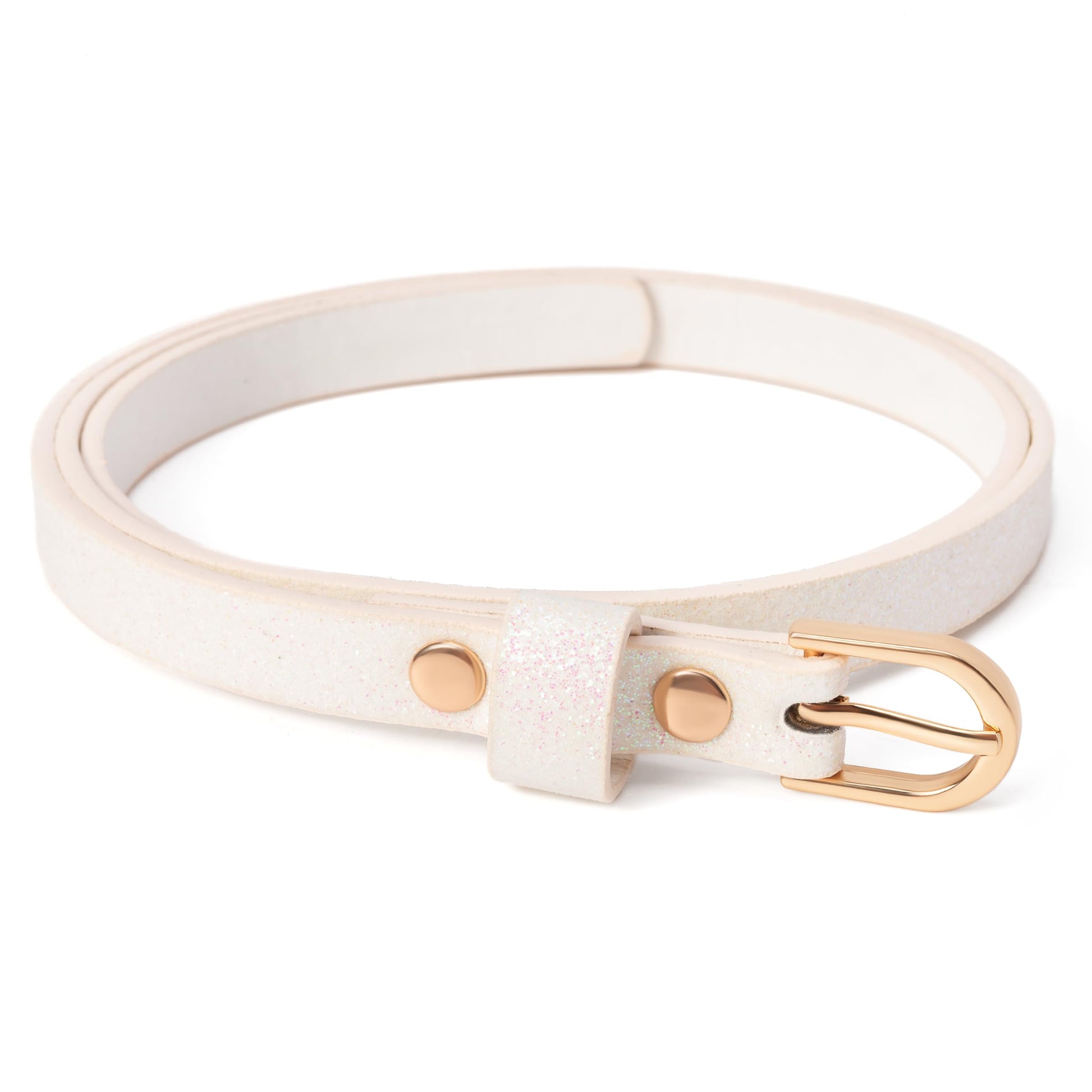 Ultra-Skinny Sparkly Glitter Belt for Girls 4 to 14