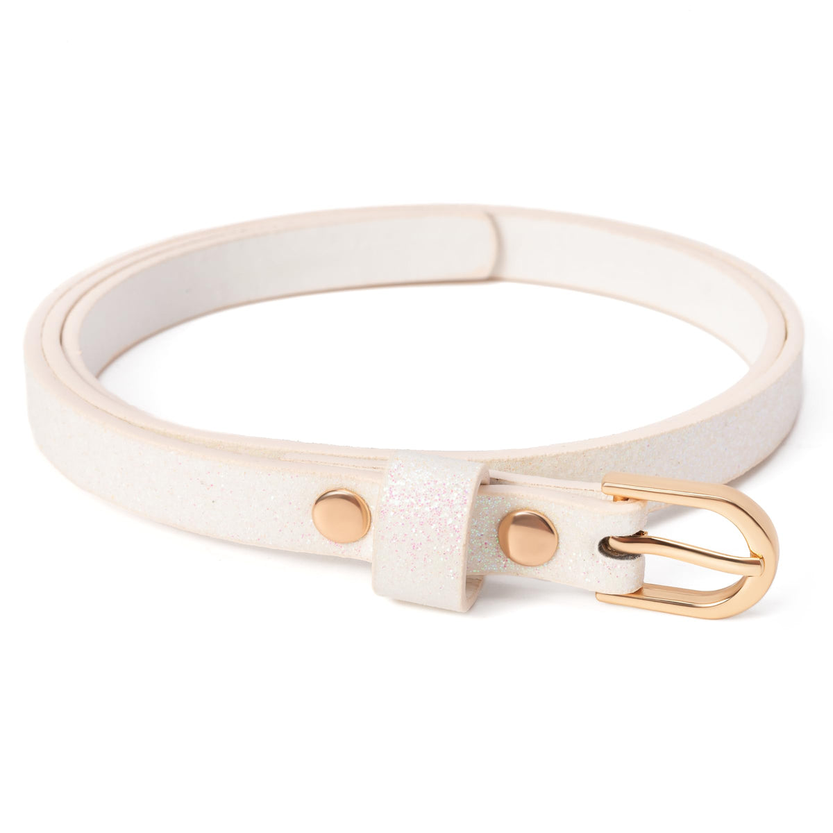 Ultra-Skinny Sparkly Glitter Belt for Girls 4 to 14