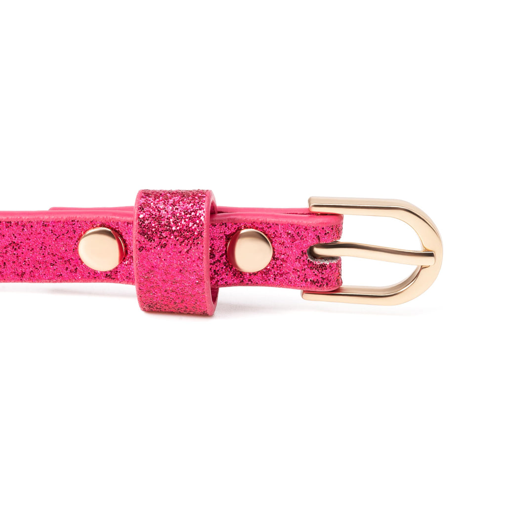 Ultra-Skinny Sparkly Glitter Belt for Girls 4 to 14