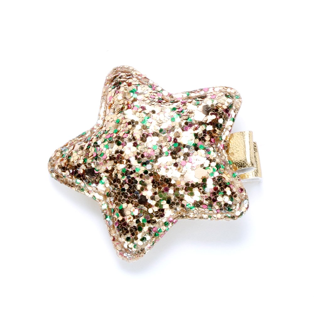 Kids Glitter Sparkle Star Hair Clip - Festive Dress-Up Clips for Girls 3+