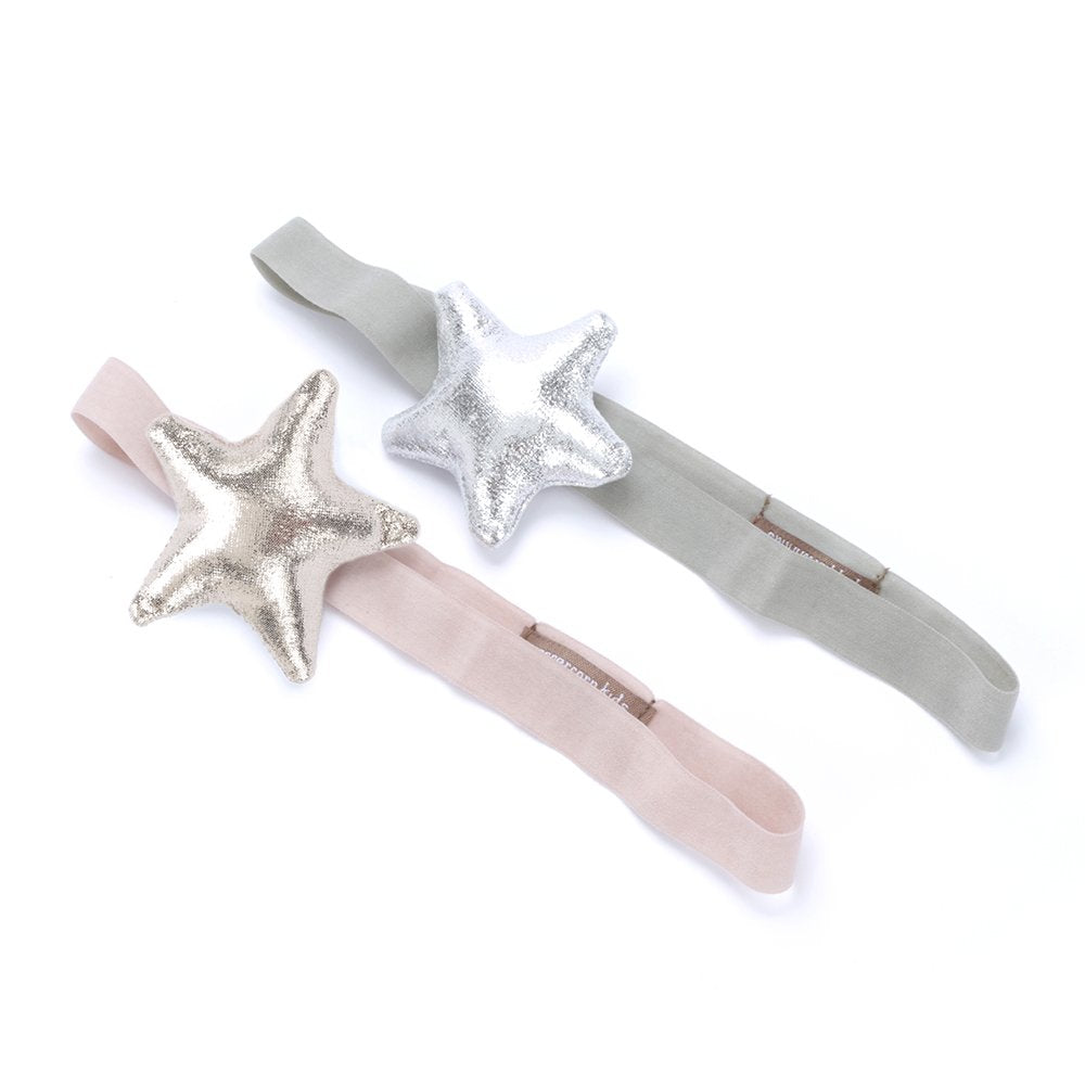 Festive, Shiny Star Headband for Girls All Ages- Gold, Silver