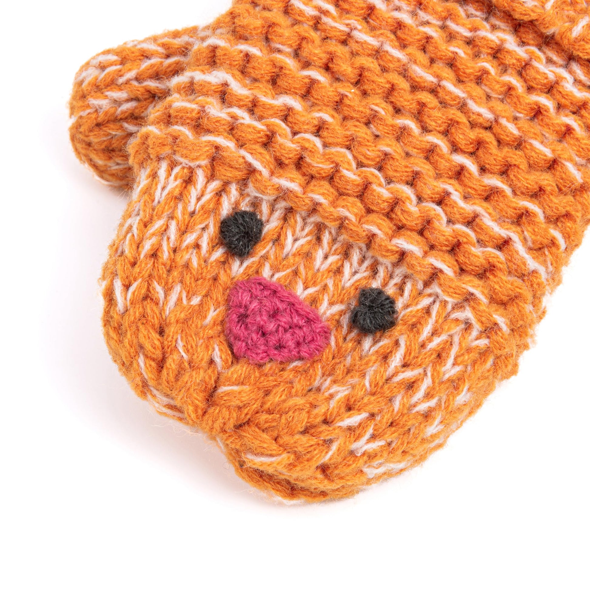 Knit Baby Chick Mittens with Cord-For Kids, Toddler Girls Age 1-6 Years, Cute Design