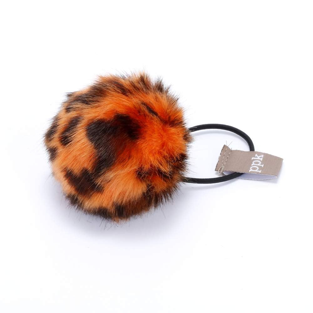 Girls Faux Fur Ball Ponytail Hair Tie - (Kids all ages)