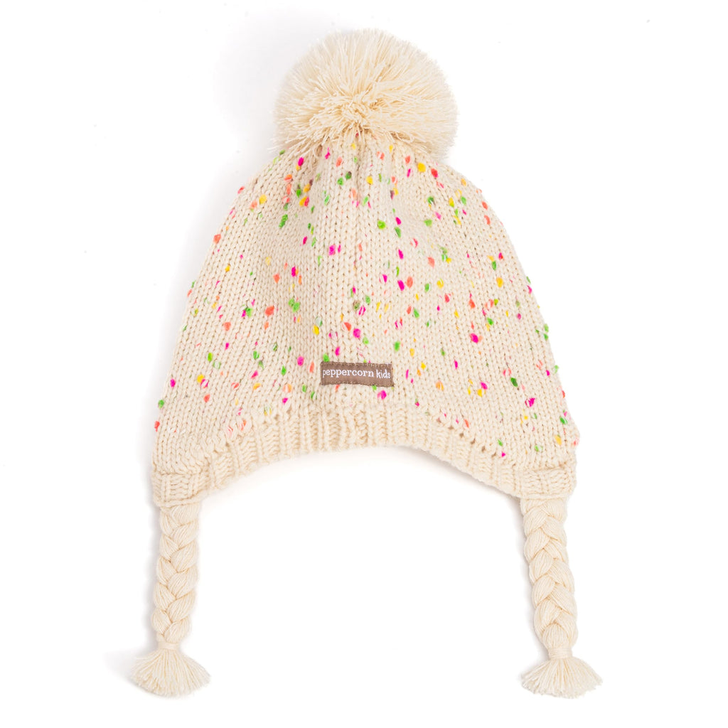 Girls Warm Knit Earflap Hat, Fleece Lined Cold-Weather Essential for Kids 1-12 Years, Unique Colorful Design, Premium Quality