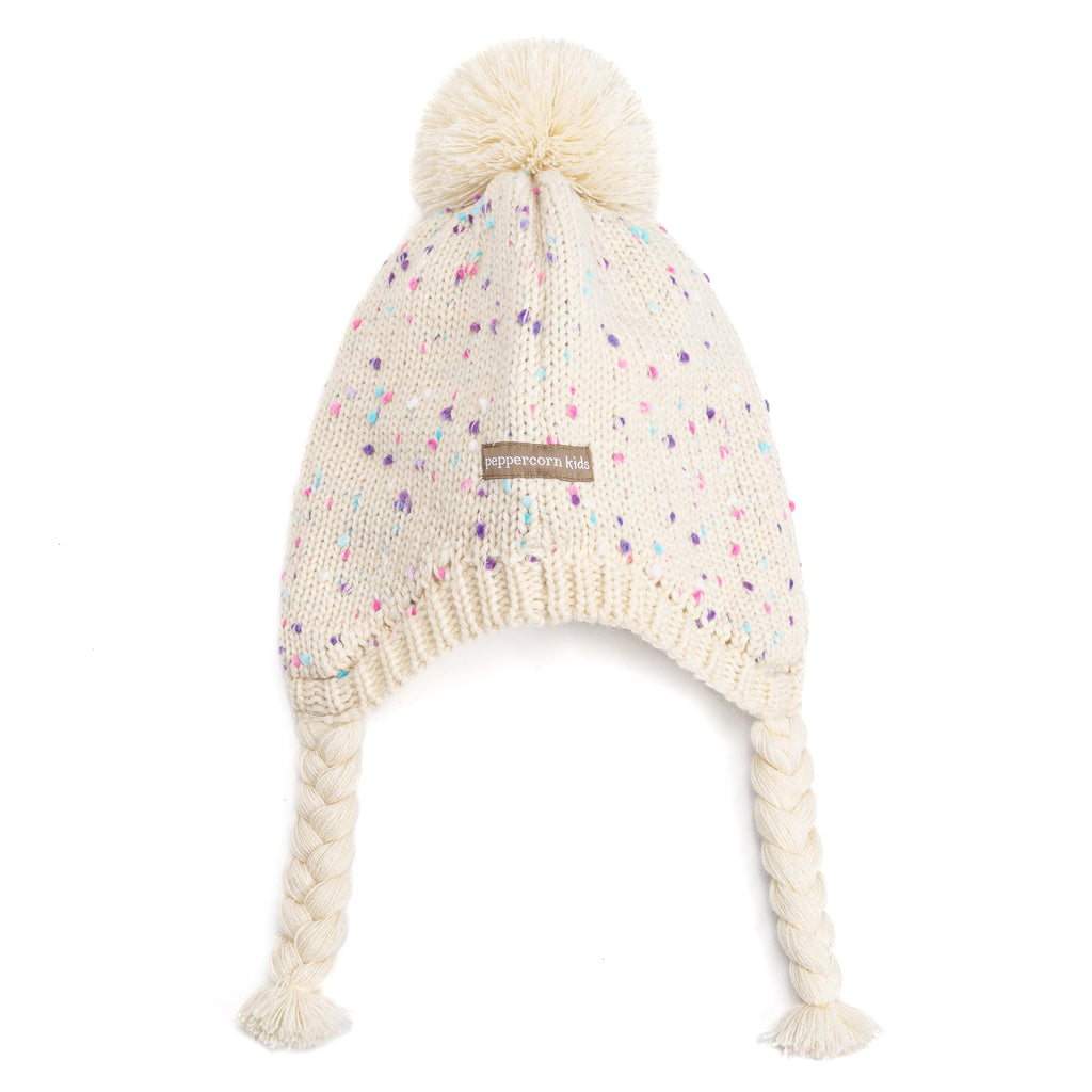 Girls Warm Knit Earflap Hat, Fleece Lined Cold-Weather Essential for Kids 1-12 Years, Unique Colorful Design, Premium Quality