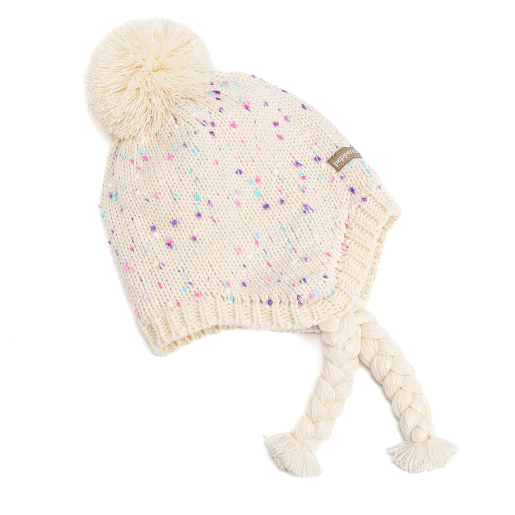 Girls Warm Knit Earflap Hat, Fleece Lined Cold-Weather Essential for Kids 1-12 Years, Unique Colorful Design, Premium Quality