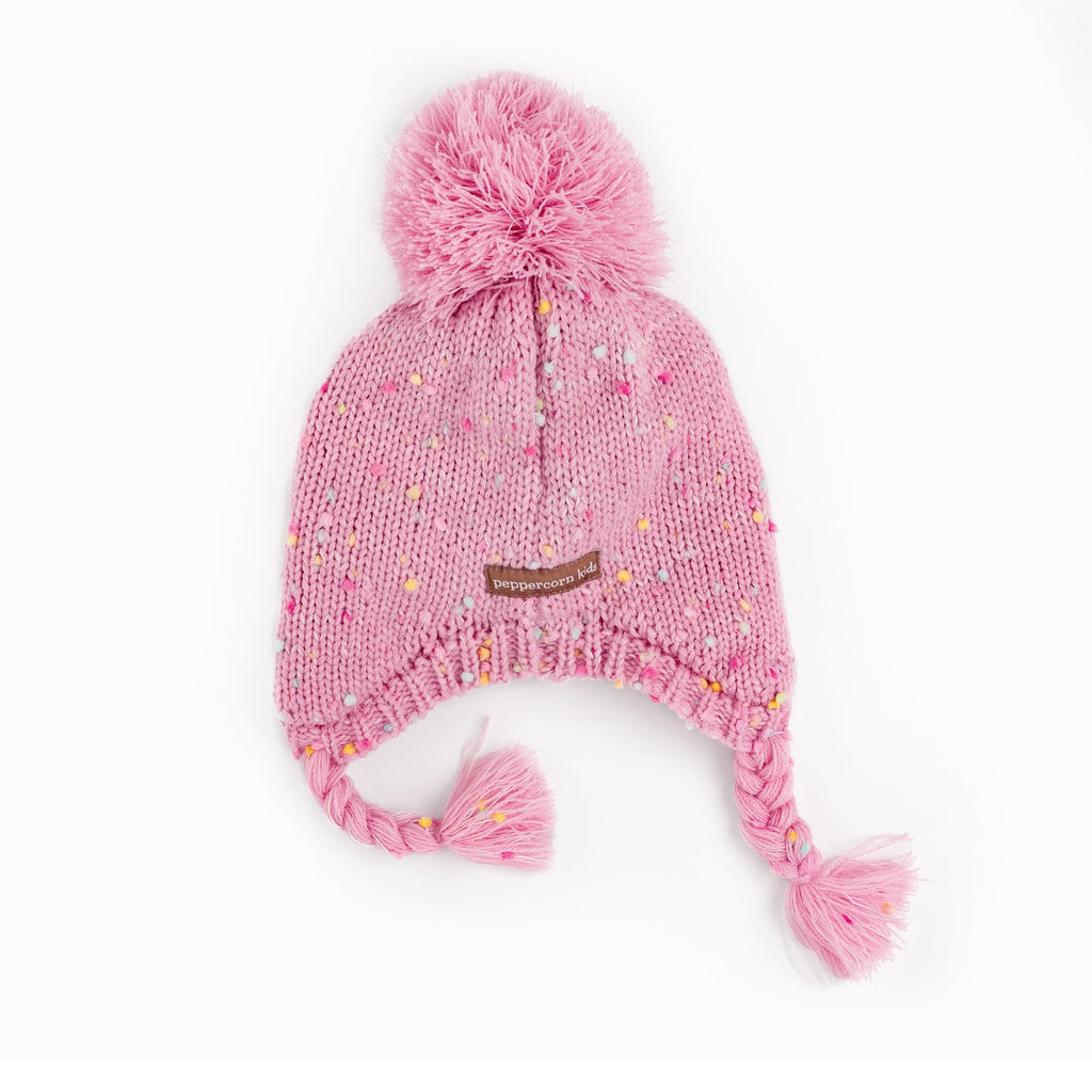 Girls Warm Knit Earflap Hat, Fleece Lined Cold-Weather Essential for Kids 1-12 Years, Unique Colorful Design, Premium Quality