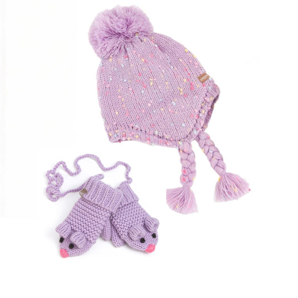 Girls Warm Knit Earflap Hat, Fleece Lined Cold-Weather Essential for Kids 1-12 Years, Unique Colorful Design, Premium Quality